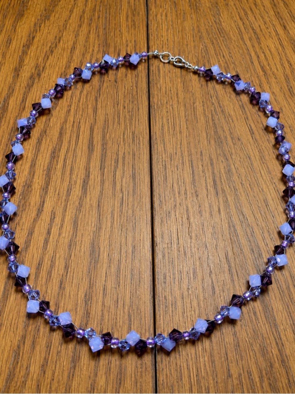 Purple Swarovski Crystal Beaded Necklace - Women Jewelry